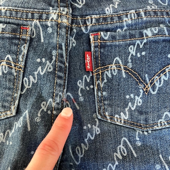 [Levis] 710 Super Skinny Script Jeans White Font Size Girl’s 6 - Picture 7 of 8